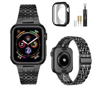 MioHHR Compatible with Apple Watch Strap 46mm, Solid Stainless Steel Metal Band for iWatch Series 10 Men and Women (Black)