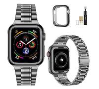 MioHHR Solid Stainless Steel Watch Straps Compatible with Apple Watch Strap 41mm 40mm 38mm, Metal Band for iWatch Series 9 8 7 6 5 4 3 2 1 SE,Men(Space Grey)