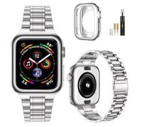 MioHHR Solid Stainless Steel Watch Straps Compatible with Apple Watch Strap Series 10 42mm, Metal Band for iWatch Series 10,Men(Silver)