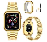 MioHHR Solid Stainless Steel Watch Straps Compatible with Apple Watch Strap Series 11/10 46mm, Metal Band for iWatch Series 11/10,Men(Gold)