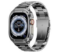 MioHHR Stainless Steel Band and Case Compatible with Apple Watch Band 49mm, Men Metal Protective Bumper Cover for iWatch Series Ultra 3/2/1, Space Gray
