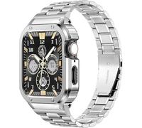 MioHHR Stainless Steel Band Compatible with Apple Watch 44mm 38mm 40mm 41mm 42mm 45mm 46mm 49mm- Metal Band for iWatch Series 11/10/9/8/7/6/5/4/3/2/1/SE/Ultra, 42/44mm（Series 6/5/4/SE/3/2/1