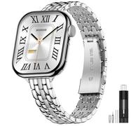 MioHHR Thin Metal Band Compatible with Apple Watch 38mm 40mm 41mm 42mm 44mm 45mm 49mm, Stainless Steel Chain Strap for iWatch Series 11 10 9 8 7 6 5 4 3 2 1, silver, 42mm(Series 11 10) 41mm 40mm 38mm