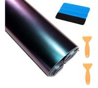 mioke Paint Protection Film,30 * 300cm Chameleon Vinyl Wrap Matte Metallic Vehicle Film,Purple to Blue Changing Color