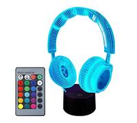 Miokycl LED 3D Headphone Lamp Home Decoration Smart Touch Beside Table Lamp for Living Room Office Bedroom