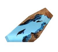 Miokycl Resin Wood Light Lamp Large Diver and Humpback Whale Led Lights Night Light for DIY Table Crafts Party Wedding Desktop Lamp (A)