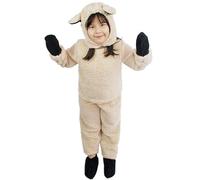 Miolasay Toddler Kids Sheep Costume Fuzzy Little Lamb Halloween Christmas 5Pcs Outfit Sweatshirt + Pants + Hat + Gloves + Socks (A-Apricot Sheep, S)