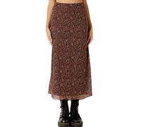 Miolasay Women Y2K Fairy Grunge Midi Skirts High Waist Patchwork A Line Long Skirt Vintage Floral Print Maxi Skirt Grunge Fairycore Streetwear (I-Brown, M)