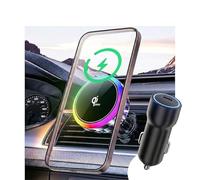 MIOLLYBO Magnetic Wireless Car Charger, Qi2.2 Certified 25W Car Mount Charger with 45W Car Adapter for Magsafe Phone Holder Air Vent Cradle for iPhone 17 Pro Max Air 16 15 14 13 12 Car Accessories
