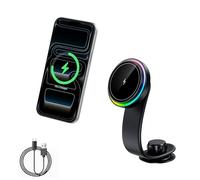 MIOLLYBO Wireless Car Charger Mount, 15W Qi2-Certified Fast Wireless Charging, 360° Adjustable Strong Magnetic Holder, Compatible with iPhone 17/16/15 Series and More