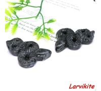 MIONGKI Snake Statue Natural Stone Obsidian Reiki Healing Crystal Hand Carved Animal Figurine Energy Gem Crafts Home Gifts 2"