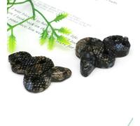 MIONGKI Snake Statue Natural Stone Obsidian Reiki Healing Crystal Hand Carved Animal Figurine Energy Gem Crafts Home Gifts 2"