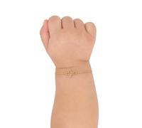 MIONZA 14K Solid Gold Baby Cross Bracelet - Sideways Adjustable in Hollow or Solid - Religious Gift for Baptism, Infant, Teen, Boys & Girls, Adjustable, 14K Solid Gold, no gemstone