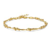 MIORE 18CT Gold Plated 925 Sterling Silver Bracelet For Women, Ball Chain Bracelet 18+3cm, Gold plated Bracelet, Hypoallergenic Jewellery For Women, Handmade in Italy, Delivered In Jewellery Box