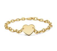 MIORE 18CT Gold Plated 925 Sterling Silver Bracelet For Women, Heart Charm Bracelet 19cm, Gold Plated Bracelet, Hypoallergenic Jewellery For Women, Handmade in Italy, Delivered In Jewellery Box
