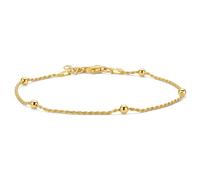 MIORE 18CT Gold Plated 925 Sterling Silver Bracelet For Women, Rope Chain Bracelet 18+2cm, Gold Plated Beads, Jewellery For Women Made in Italy, Delivered in Jewellery Box
