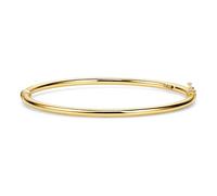 MIORE 18ct Gold Plated 925 Sterling Silver Bracelet for Women, Shiny Gold Bangle Bracelet with Round Tubes 15 mm, Cuff Bracelet Handmade in Italy, Delivered in Jewellery Box