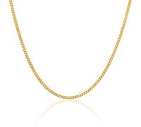 MIORE 18CT Gold Plated 925 Sterling Silver Necklace for Women, Curb Chain Necklace, Silver Chain 46 cm, Hypoallergenic Jewellery For Women Made in Italy Delivered In Jewellery Box
