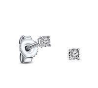 Miore 4 prong stud earrings in 9 kt 375 white gold with brilliant cut diamonds 0.05 ct