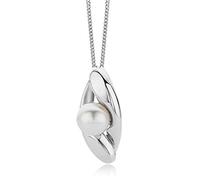 Miore 9 ct White Gold Pearl Pendant Necklace