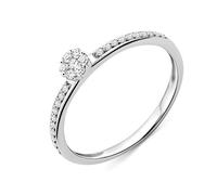 Miore 9 kt 375 white gold diamond engagement ring with 0.15 ct brilliant cut diamonds
