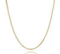 MIORE Curb Chain Sterling Silver Necklace for Women 18ct Gold Plated 925 Sterling Silver 1.4mm Thickness 45cm Length Lobster Claw Clasp, Made in Italy, Comes in Jewellery Box