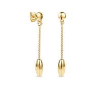 Miore Dangle and Drop Silver Earrings for Women Cones, 18ct Gold Plated 925 Sterling Silver, Yellow Gold Finish, 41mm, Post and Butterfly Closure, Made in Italy, Comes in Jewellery Box