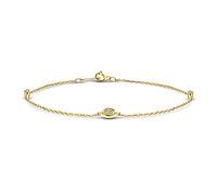 MIORE Diamond Bracelet Women's Anchor Chain with Pendants Diamonds 0.15 Carat Yellow Gold White Gold 9 Carat 375 Gold Length 18 cm Jewellery, 18 centimeters, Yellow Gold, Diamond