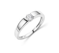 MIORE Diamond Engagement Ring for Women in Solid 375 9ct White Gold with Solitaire Diamond 0.25ct, Gold Rings for Women Delivered in Jewellery Box