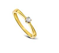 MIORE diamond solitaire 6 prong engagement ring in 9 kt 375 white gold/yellow gold with brilliant cut diamond of 0.09 ct- proposal ring
