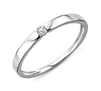 MIORE diamond solitaire engagement ring in 9 kt 375/1000 white gold with 0.05 ct brilliant cut natural diamond