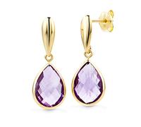 Miore drop earrings in 14 kt yellow 585 gold with 4.58 ct purple amethyst gemstone