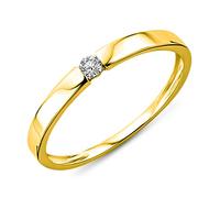 MIORE engagement ring 14 kt 585/1000 yellow gold solitaire with brilliant cut diamond 0.05 ct