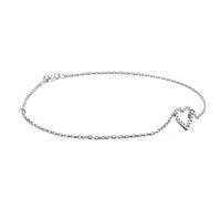 MIORE Heart diamond bracelet for women in 9 kt 375 white gold set with 0.07 ct brilliant cut diamonds
