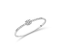 MIORE illusion solitaire engagement ring with 0.06 ct diamonds in 9 ct 375 white gold