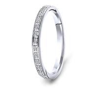 MIORE Jewellery Women 0.05 Ct Diamond Eternity Ring White Gold 9 Kt/375 Gold