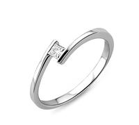 Miore Ring Women Soitaire Engagement Ring Diamonds 0.10 ct White Gold 18 Kt / 750