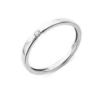 MIORE solitaire engagement ring/wedding band in 9 kt 375 white/yellow gold with 0.03 ct brilliant cut diamond