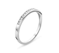 MIORE Women's Eternity Ring 9 Carat White Gold / 375 Gold Diamond Brilliant 0.10 ct, Gold, Diamond