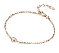 Miore Women's Rose Gold Plated 925 Sterling Silver Solitaire Bracelet Brilliant Cut Cubic Zirconia Gem 0.47 Ct Gem Extendable Bracelet 21cm chain spring ring Clasp