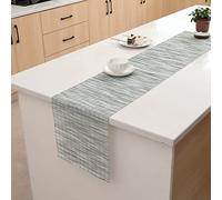 Miorkly Table Runner Modern Bamboo Joints Simple Natural Style, 150 cm x 30 cm Green PVC Non-Slip Heat Resistant Table Runner Outdoor Washable