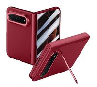 MiorMiar Matte Case for Xiaomi 18 Fold with Stand (Red,Anti-peep,No Coil) | Frosted PC Protective Cover, Lens Bracket, Built-in Magnetic Coil, HD/Privacy Screen Protector, Wireless Charging