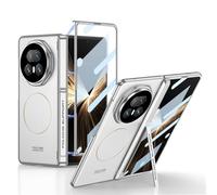 MiorMiar olding Phone Case for Honor Magic V5, All-Inclusive Cover with Built-in Magnetic Ring, Protective Shell Magnetic Hinge Screen Mask (Silver)