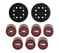 Miosugo 2 x Sanding Discs Random Orbital Sander, 125 mm Velcro Sanding Pad with 105 Sanding Sheets (40-600 Grit) for Bosch PEX 270 A/AE, 8-Hole Dust Extraction