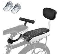 Miosugo Bicycle Rear Seat Cushion Armrest Footrest Set, Child Bike Seat, Bicycle Footrest, Bicycle Footrest with Backrest (Black and white)