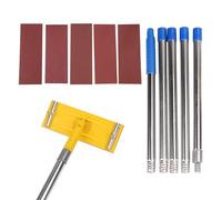 Miosugo Pole Sander Drywall, Hand-held Drywall Sander, with 5 Sanding Sheets, grit 60/100 / 180/240 / 320, 5 Extension rods, Total Length 2 Meters