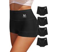 MIOTAN Women's Tummy Control Knickers High Waisted Postpartum 4 Pack | X-cross waistband, double-layer mesh, soft, breathable, stretchy, full coverage, for everyday, yoga and gym