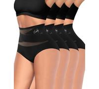 MIOTAN Women's Tummy Control Underpants, High Waist Shapewear, Pack of 4 | Full Coverage, Body Shaping, Breathable, Stretchy, Mesh Double Layer, Daily Wear and Gift