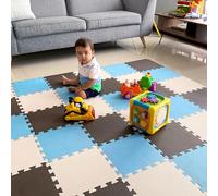 MioTetto Foam Floor Tiles for Kids - Non-Toxic Comfortable Baby Play Mat and Interlocking Foam Tiles, Fits with 74x74 Playpen Mat for Crawling & Development, Soft Play Mat for Babies 6-12 Months