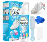 MiotuHome Shoe Cleaner, 6.76 Oz Shoe Cleaning Kit with Brush& Towel, Trainer Cleaner Kit Removes Dirt and Stain, Sneaker Cleaner for White Shoes, Leather, Knit, Boots, Canvas, Nubuk, Suede Cleaner